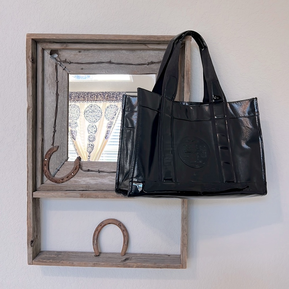 Tory Burch Black Patent Leather Tote